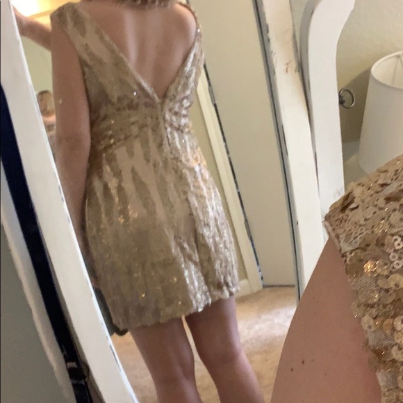 Gold Sequin Semi Formal Dress - Picture 5 of 5